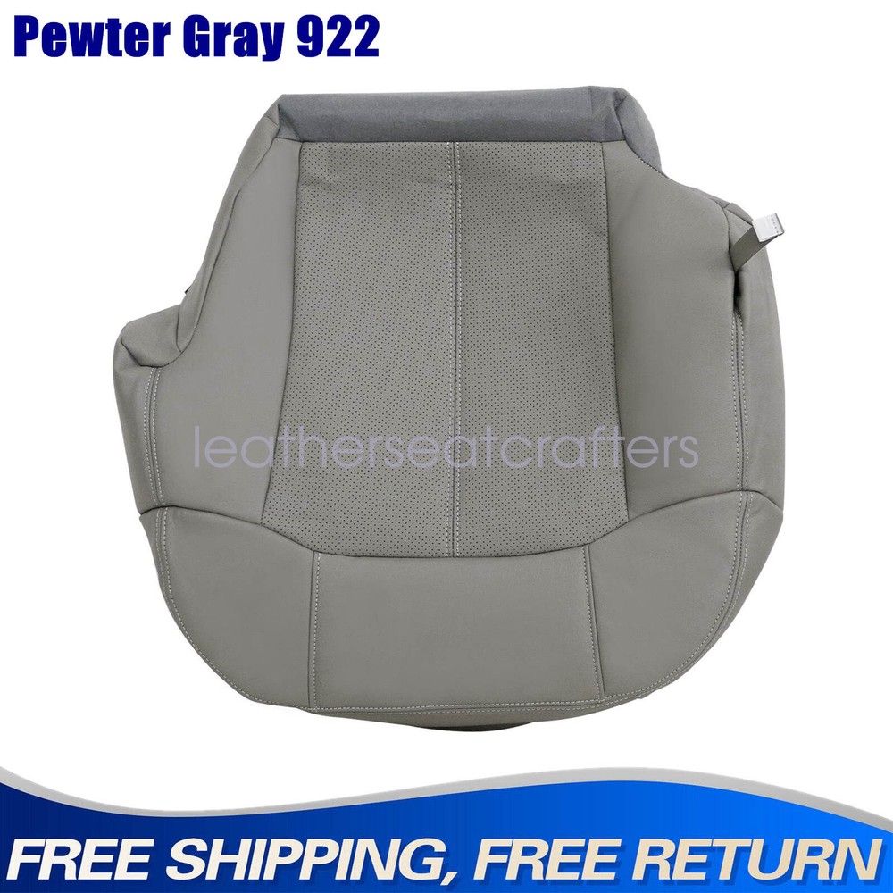 2002 Cadillac Escalade Driver Side Bottom Leather Perforated Gray Seat Cover