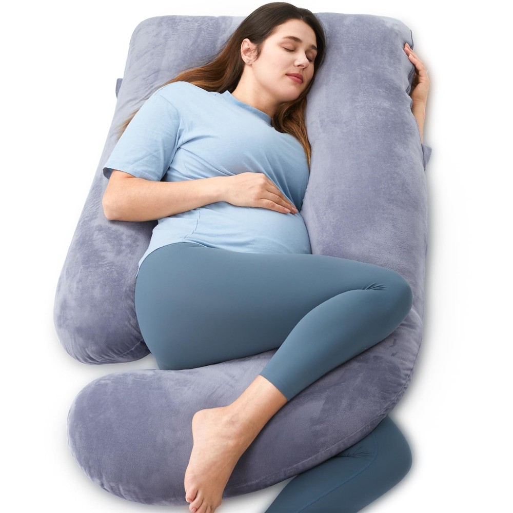 Pregnancy Pillows for Sleeping, U Shaped Full Body Maternity Pillow with Remo...