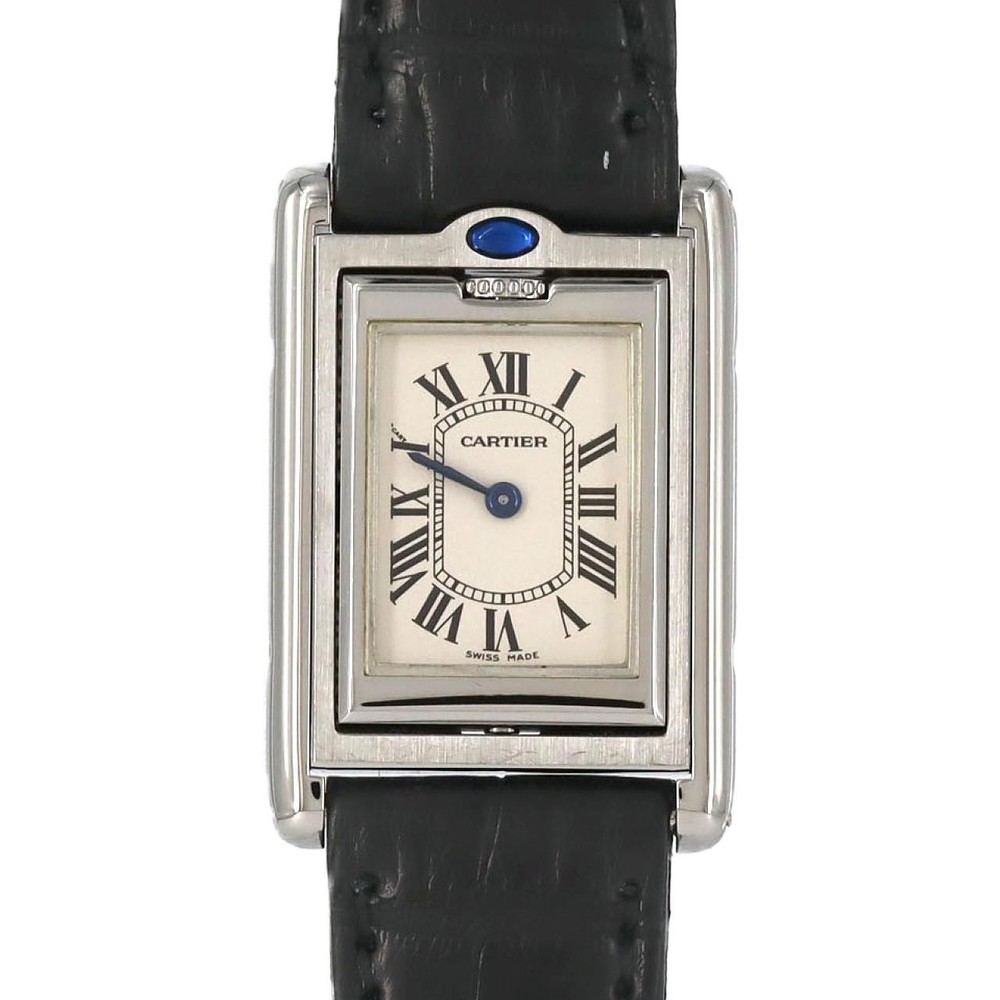 Authentic Cartier Tank Basculante SM W1011158 Stainless Steel Quartz #230-00...