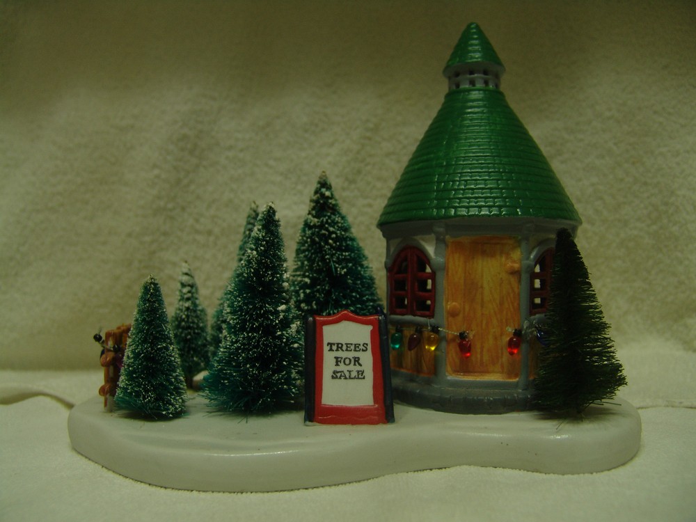 LEMAX Christmas Village Gazebo Shop with Bottle Brush Trees for Sale  -image
