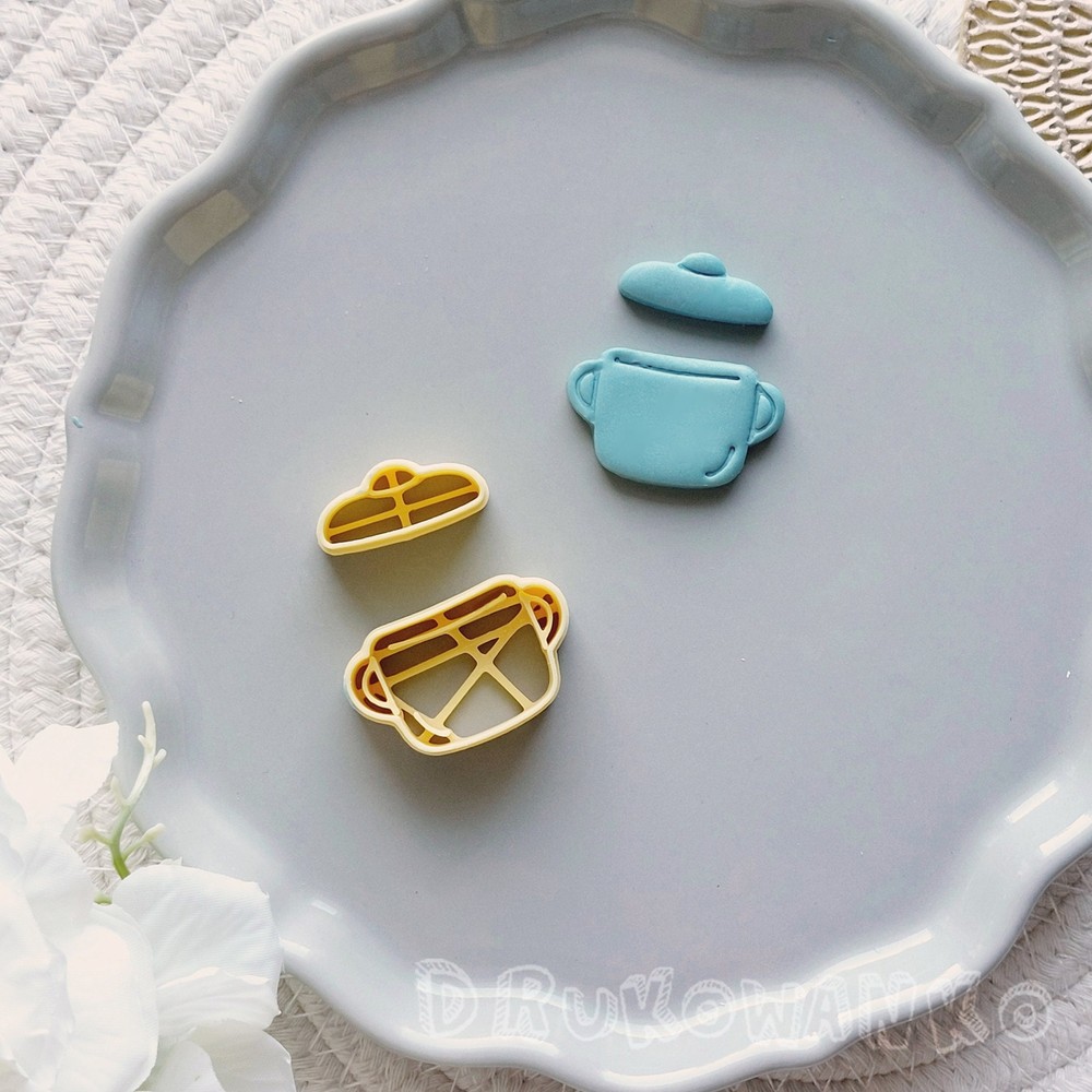 Pot and Lid Cooking Kitchen Present Polymer Clay Cutter For Earring Jewelry