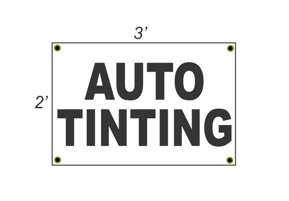2x3 Auto Tinting Black & White Banner Sign with Discount Size & Price