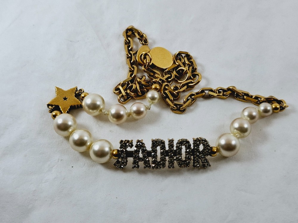 Dior J'Adior Resin Pearl Crystal Necklace