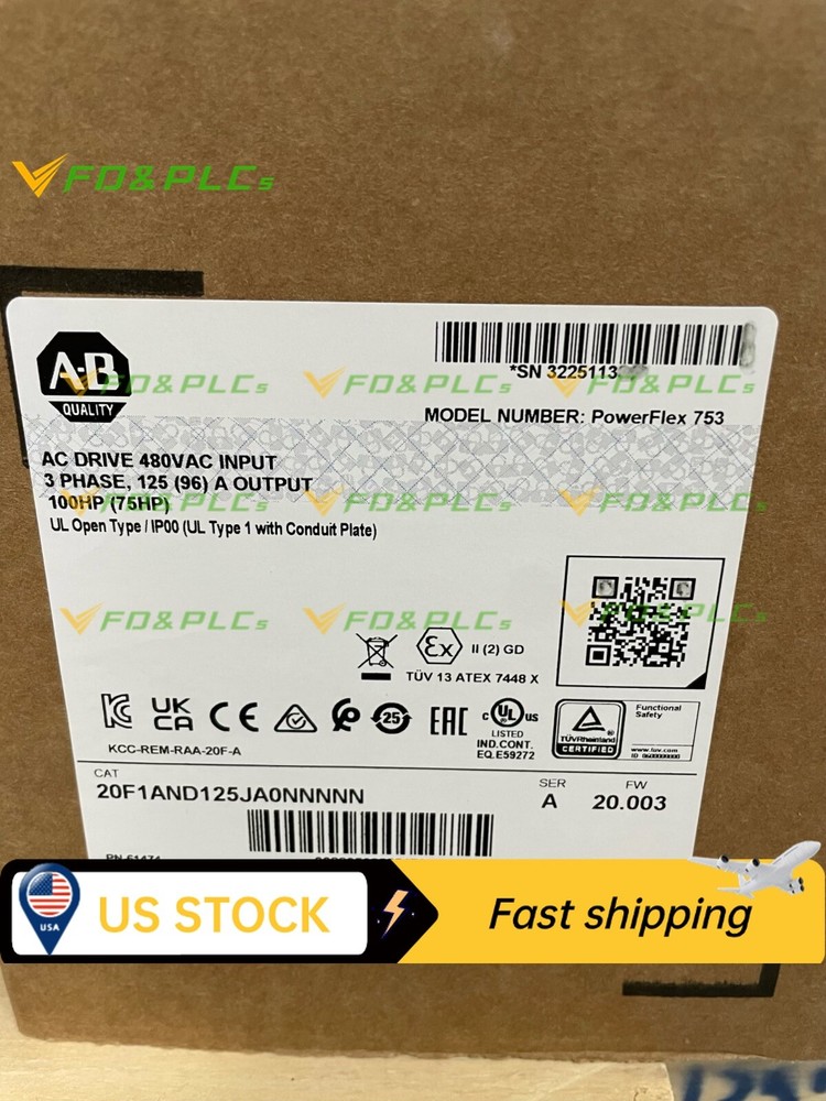 NEW Allen Bradley 20F1AND125JA0NNNNN PowerFlex Air Cooled 753 AC Drive