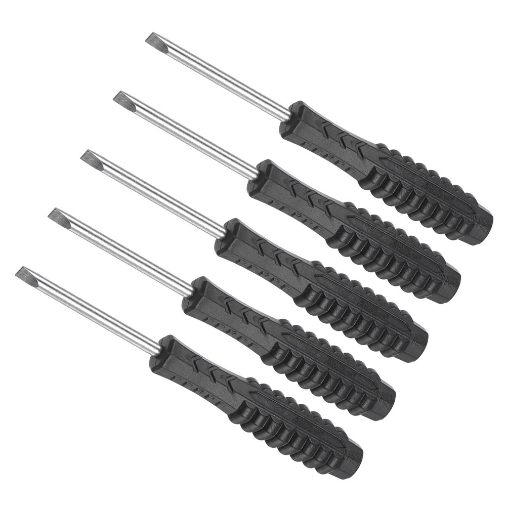 5pcs 4.0mm Small Slotted Screwdriver 115mm with Anti-slip Handle