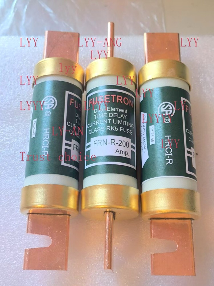 6 pcs Fusetron FRN-R-200 Fuse, 250V 200A, Class RK5 in