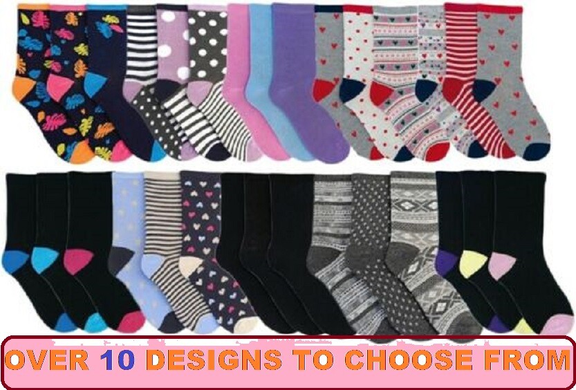 12 LADIES WOMEN NON ELASTIC DIABETIC TROUSER COTTON SOCKS EASY LOOSE SOFT TOP