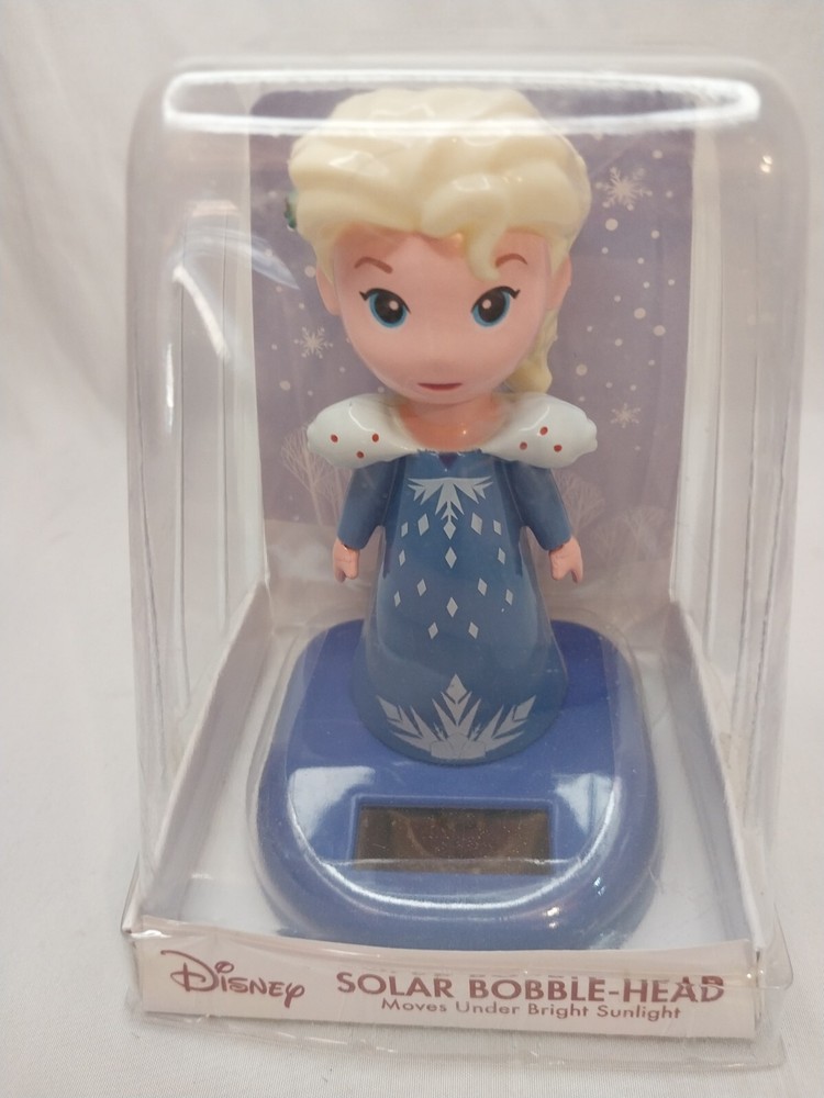 Disney Frozen Elsa Solar Bobble head Figure Animated Moves Under Sunlight