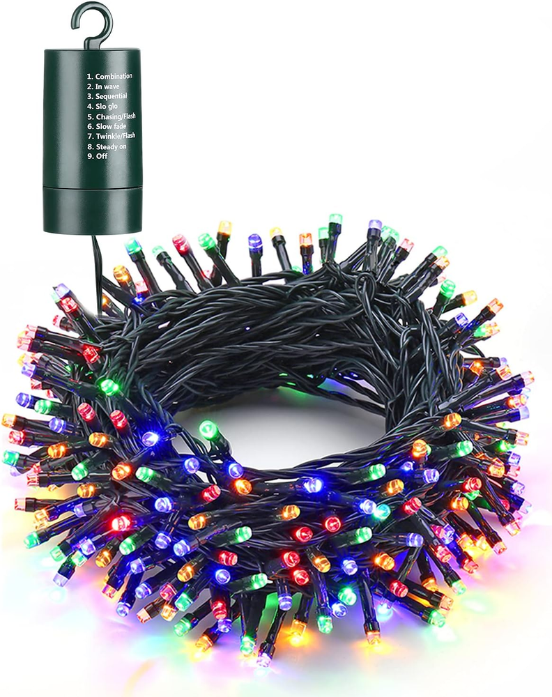 Multi-Color Christmas Lights, 66 Ft 200 LED Battery Operated String Lights Water