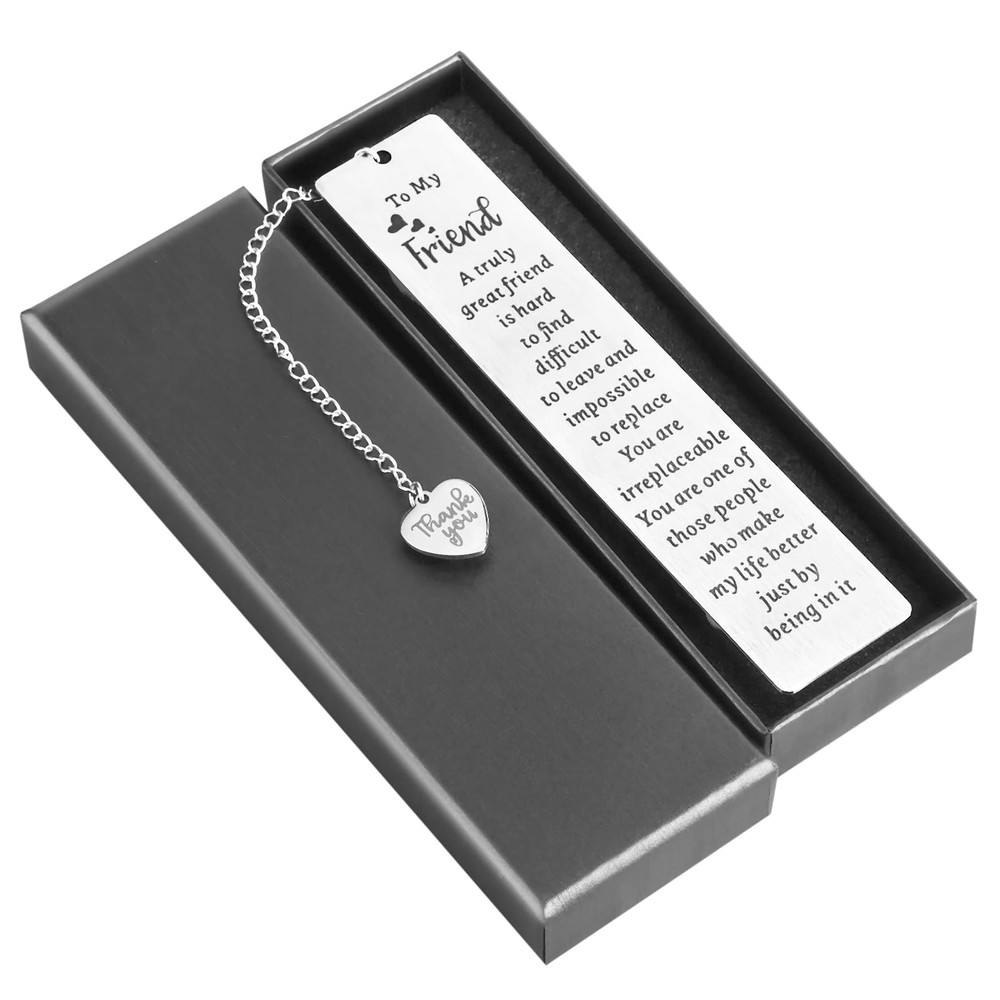 Ouligay Friend Bookmarks for Women Book Lovers Gifts Marks Silver