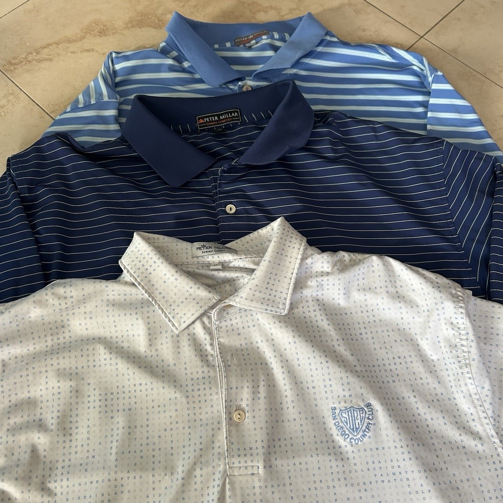 Peter Millar Lot Of 3 Polo Shirt Mens XL/2XL Summer Comfort Golf *