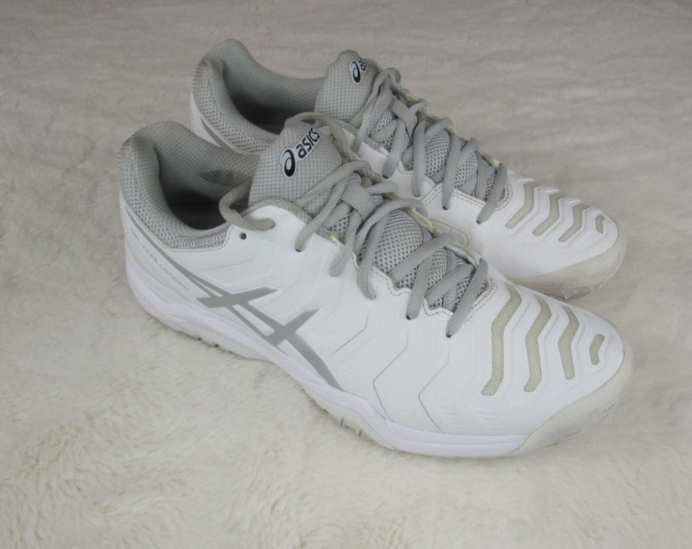 Asics Gel Challenger 11 Tennis Women Shoes Size 10 White Sliver E703Y