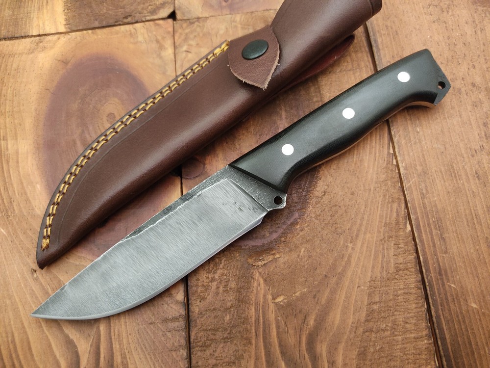 Custom Hand-Forged 1095 Carbon Steel Acid-Washed Survival Hunting Knife