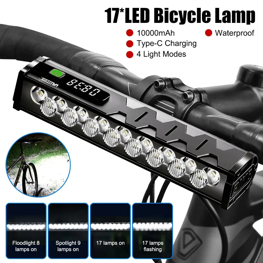 Waterproof USB Rechargeable Bicycle Front Light for MTB Road Cycling