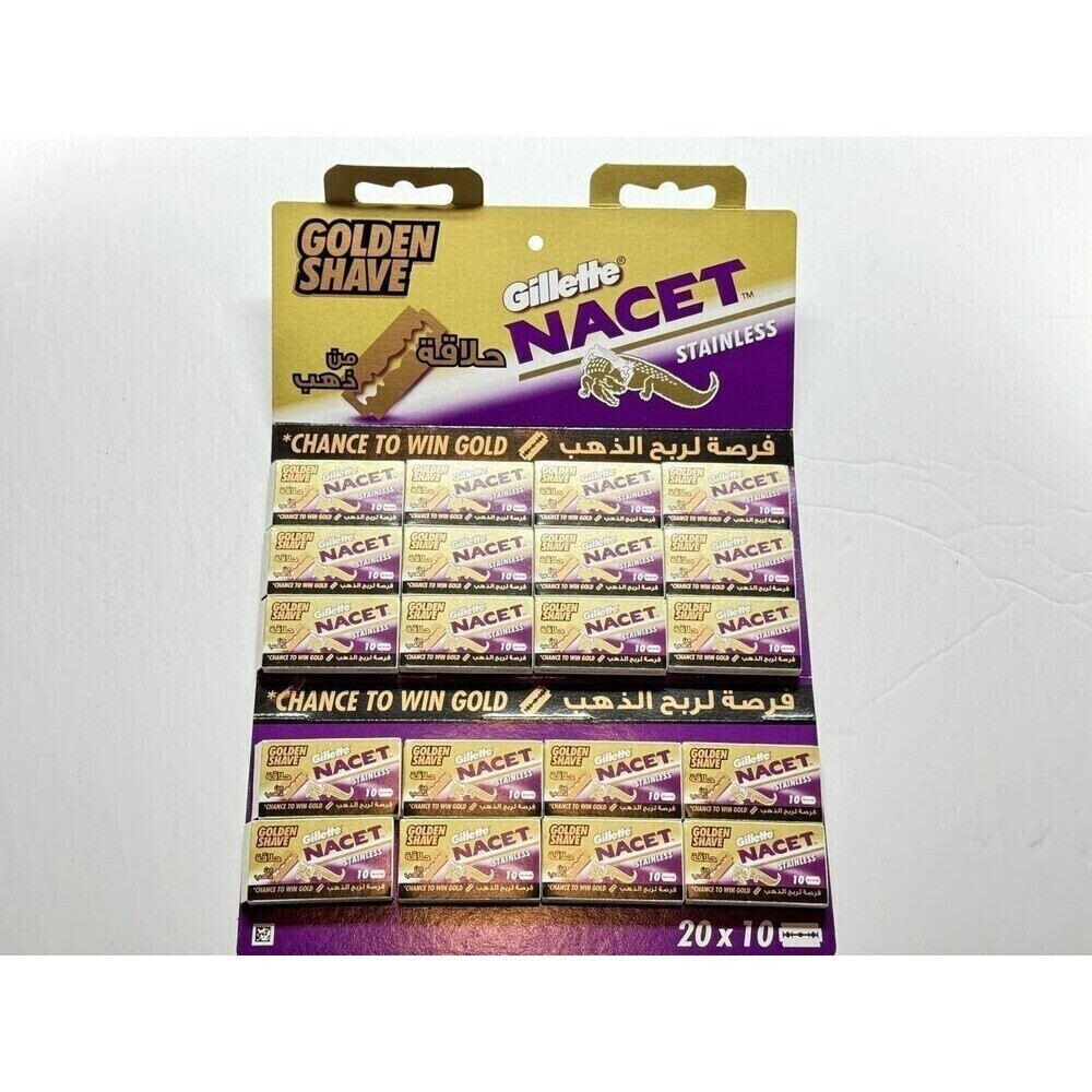 200 Double Edge Safety Razor Shaving Blades Gilette NACET Stainless Made Russia