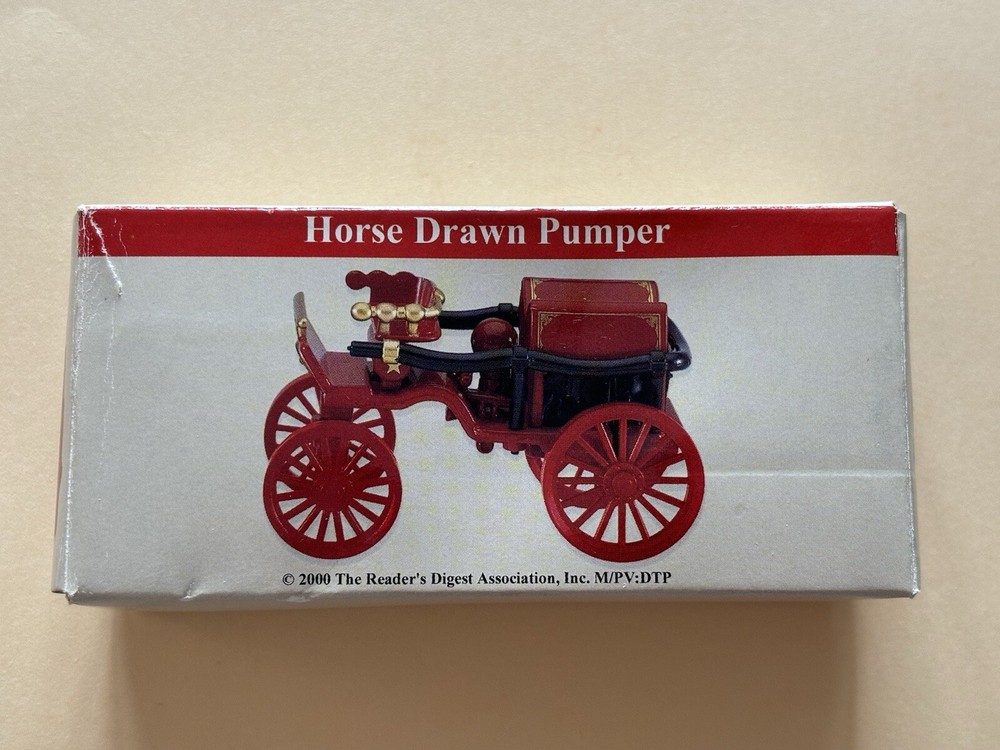 1908 Horse Drawn Pumper Die-Cast Fire Truck 2000 Reader's Digest Vintage