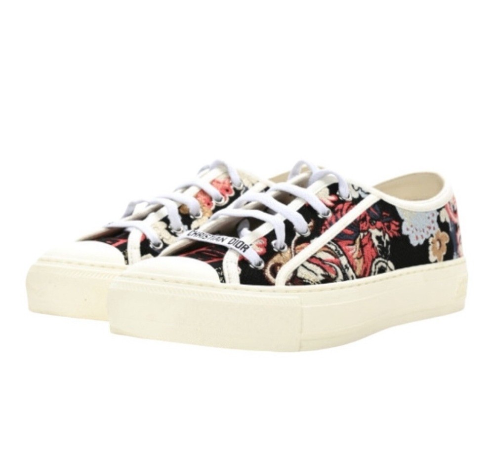 DIOR Floral Embroidered Canvas Sneakers for Women