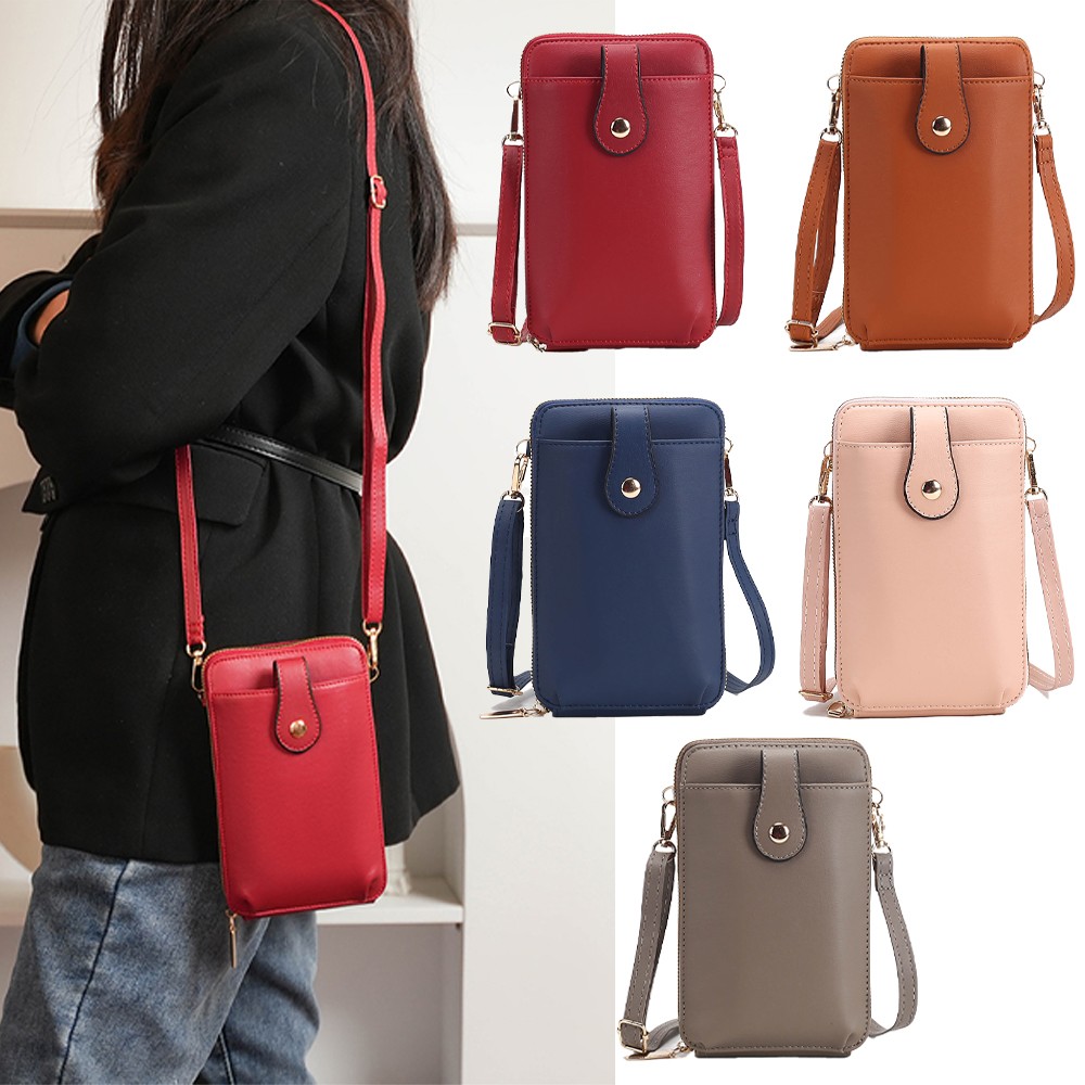 Women's Leather Crossbody Bag Mobile Phone Bag Large-capacity Zipper Wallet Gift