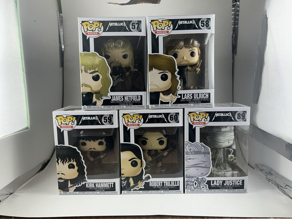 Metallica Funko Set of 5 #57 #58  #59 #60 #89 Kirk Lars Robert James Justice