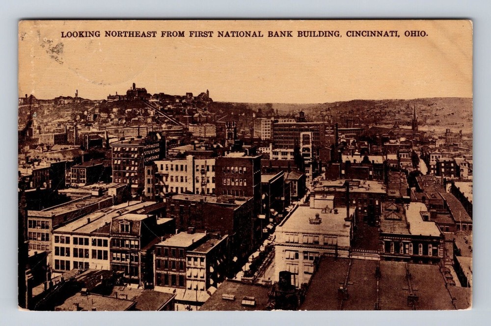 Cincinnati OH-Ohio, First National Bank Building, Vintage c1919 Postcard