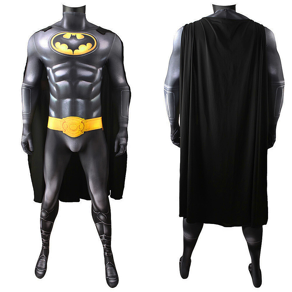 1989 Batman Cosplay Jumpsuit Bruce Wayne Bodysuit Adult Kids Costume Halloween