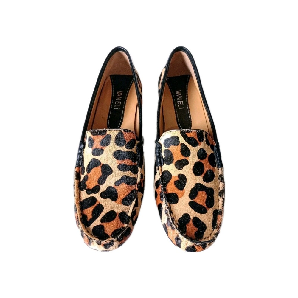 Women's Casual  Slip On Loafers Van Eli Size 9 Real Dyed Calf  Fur