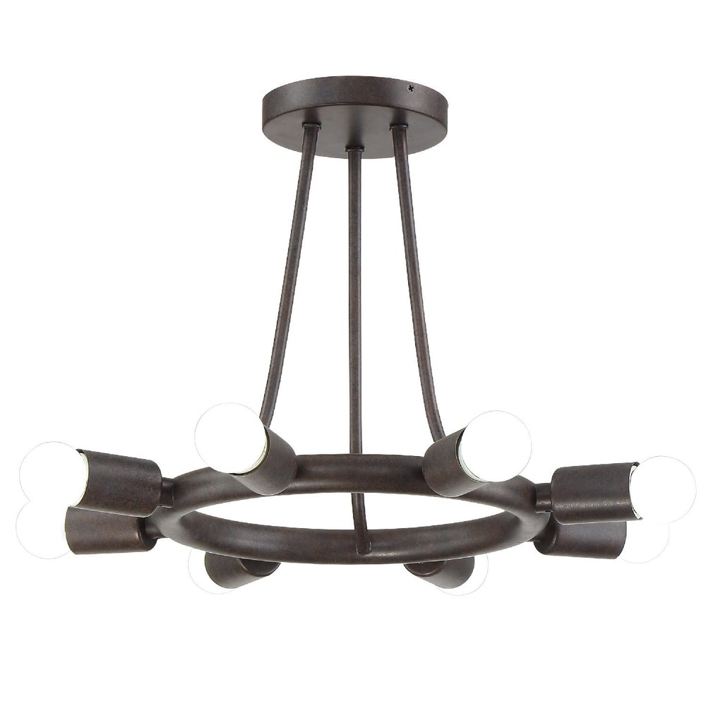 Crystorama 9043-CZ Dakota 8-Light Bronze Ceiling Mount Fixture