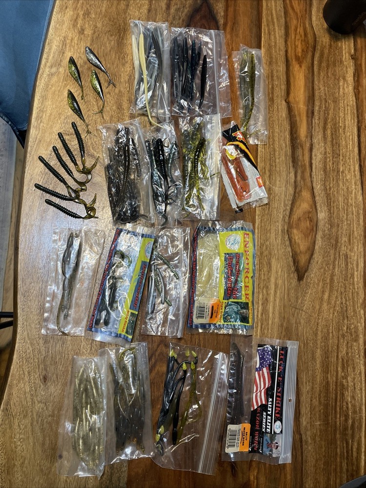 Lot Soft Plastic Fishing Lure. Drop Shot. Slug-go. Luck E Strike. Renegade. Worm
