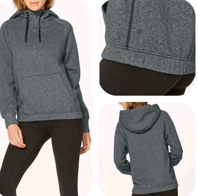 Lululemon Warm For Winter Hoodie Heathered Speckled Black Sweatshirt! Size 8