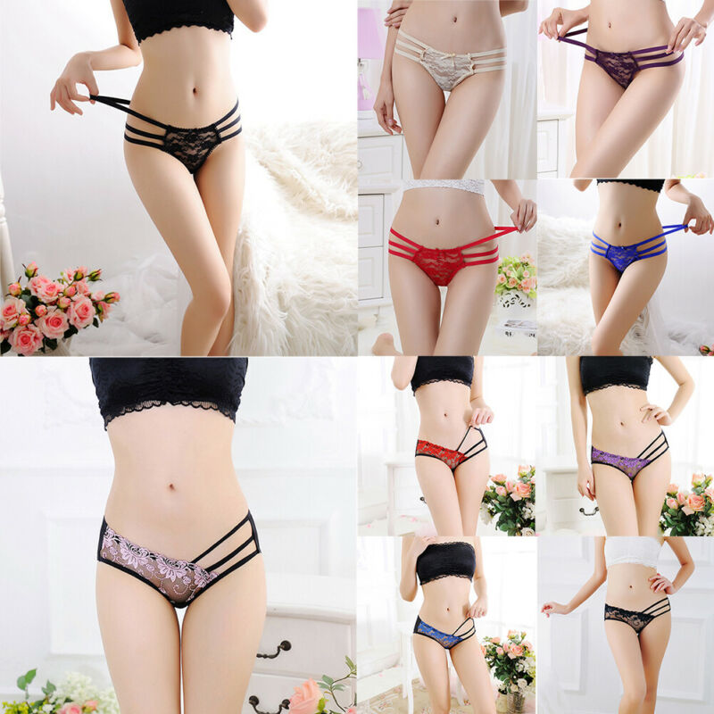 Women Bandage Briefs Panties Sexy Lace Thin Thongs G-string Underwear Lingerie