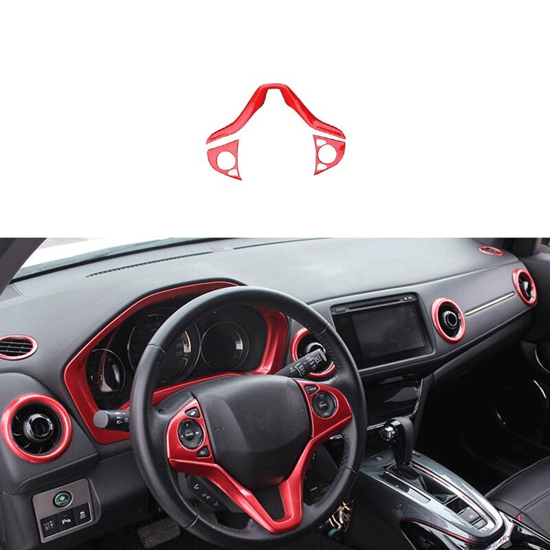 GL Red Steering Wheel Strip Cover for 2016-2022 Honda HR-V Vezel 3pcs Trim