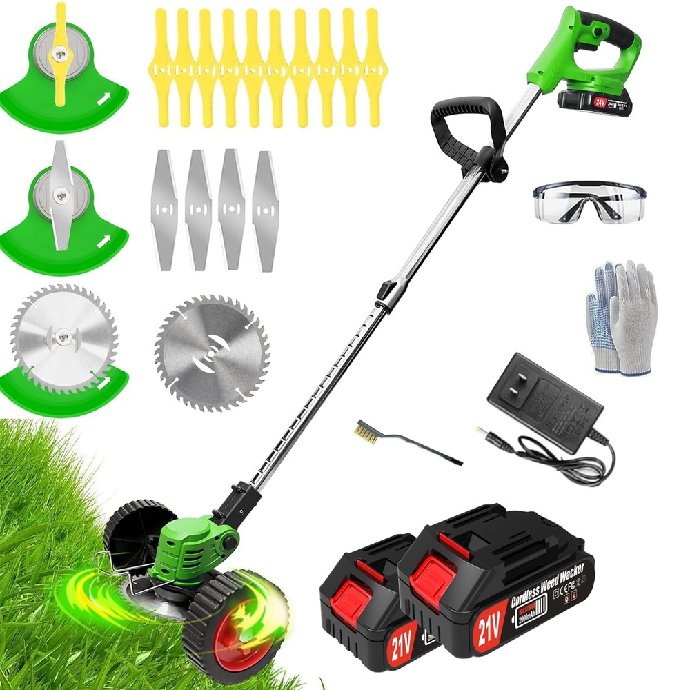 21V Cordless Electric Weed Eater Lightweight Battery Powered Trimmer