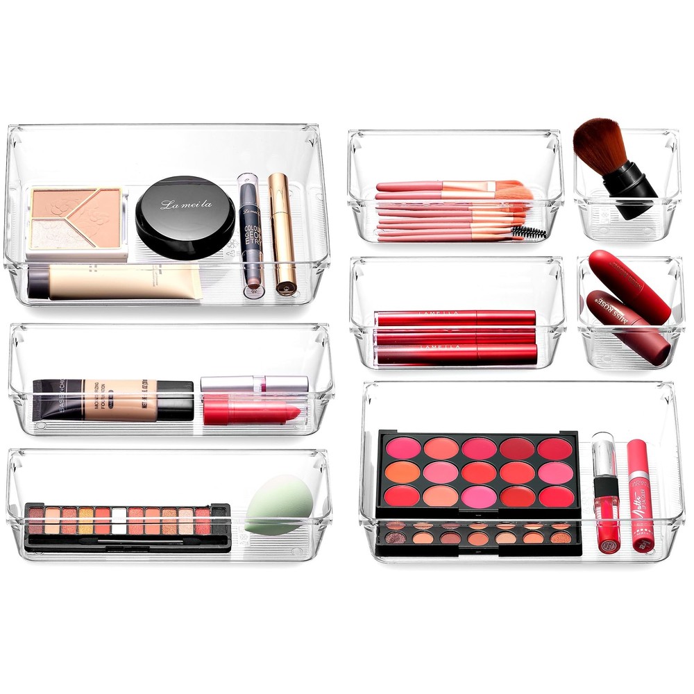 Masirs Clear Drawer Organizer for Customizable Storage and Easy Organization