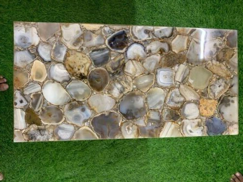 Natural Handmade Agate Slab Coffee Table Top – Unique Christmas Gift  -image