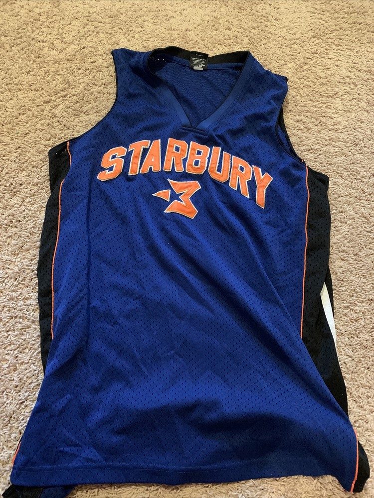 Starbury #3 NBA-Style Basketball Jersey - Stephen Marbury Blue Orange Adult Large  