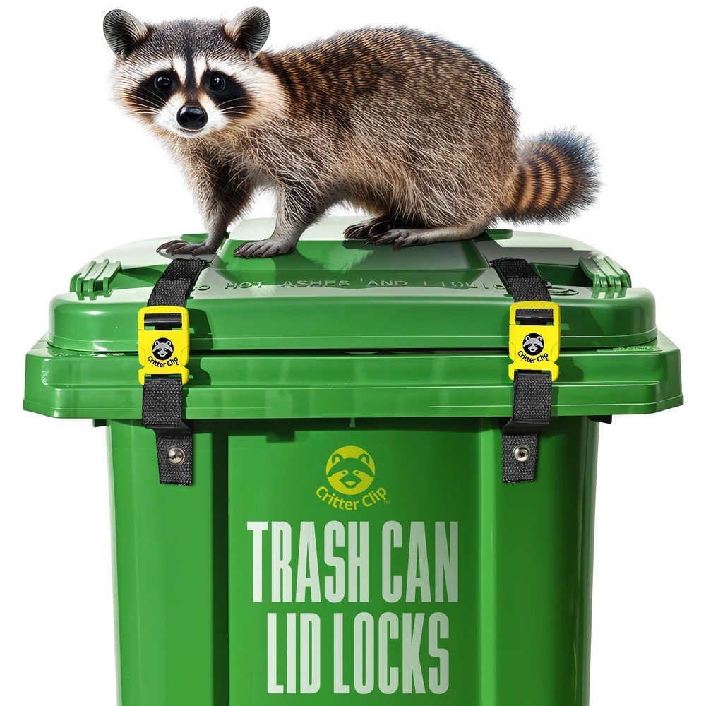 Trash Can Lid Lock-Garbage Can Lock, Garbage Lid Strap, Trash Bin Locks for A...