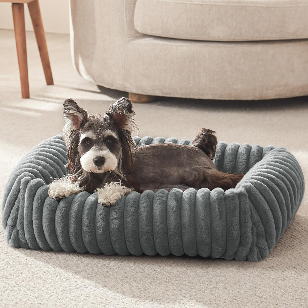 Dog Bed for Small Dogs, Washable Orthopedic Dog Bed with Removable Cover, Rectan