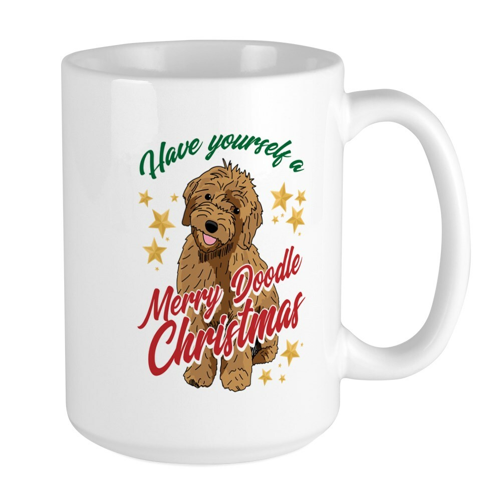 CafePress Merry Doodle Christmas Mugs Large Mug (293164492)