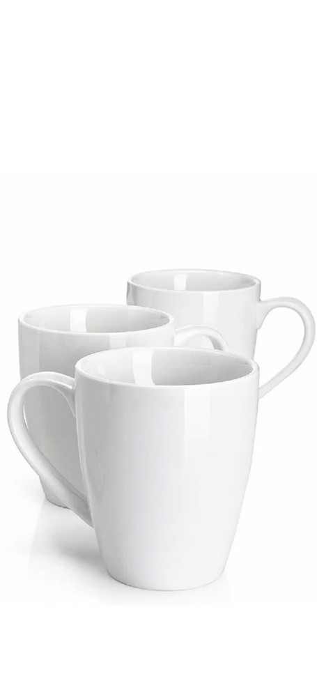 Classic White Coffee Mug/Cup Royal Norfolk Brand Square Bottom 12 Oz Classic 3