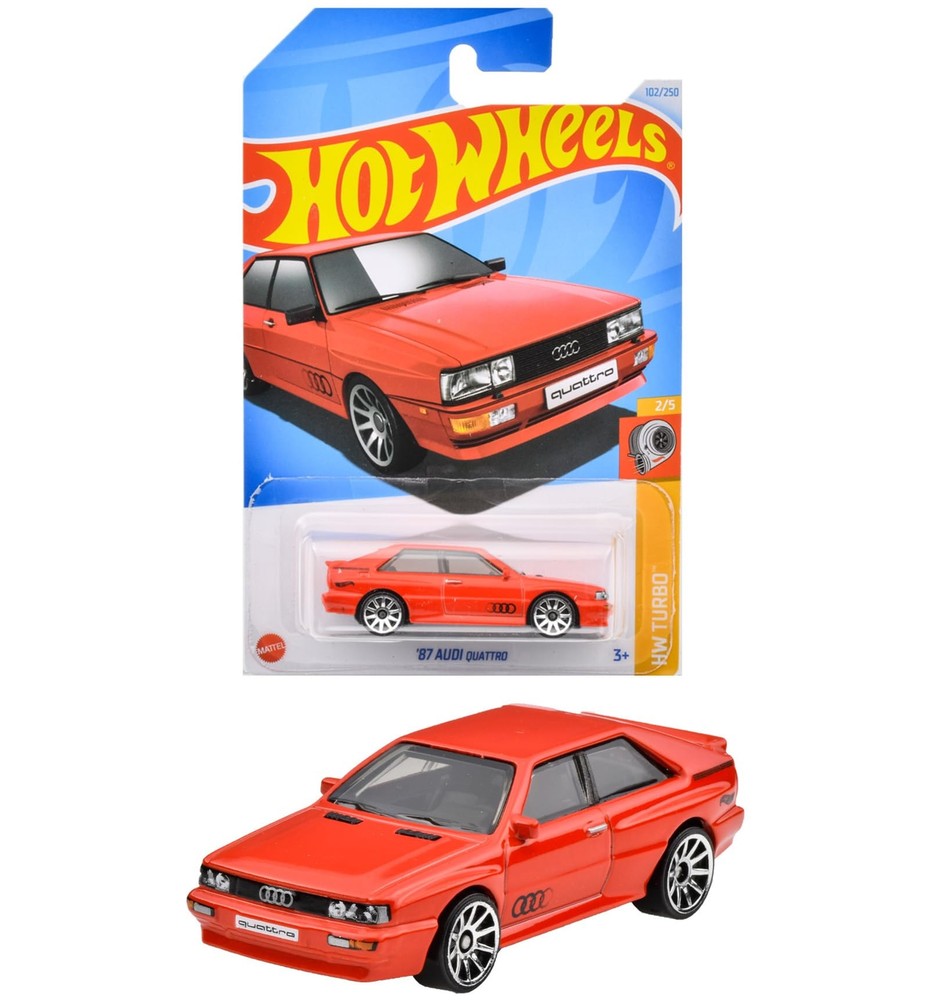 Hot Wheels Basic Car '87 Audi Quattro Miniature Toy Vehicle for Ages 3+