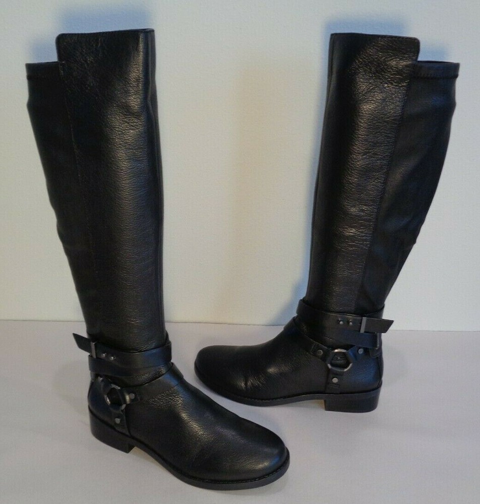 BCBG BCBGeneration Size 6 M KAI Black Leather Riding Boots New Womens Shoes