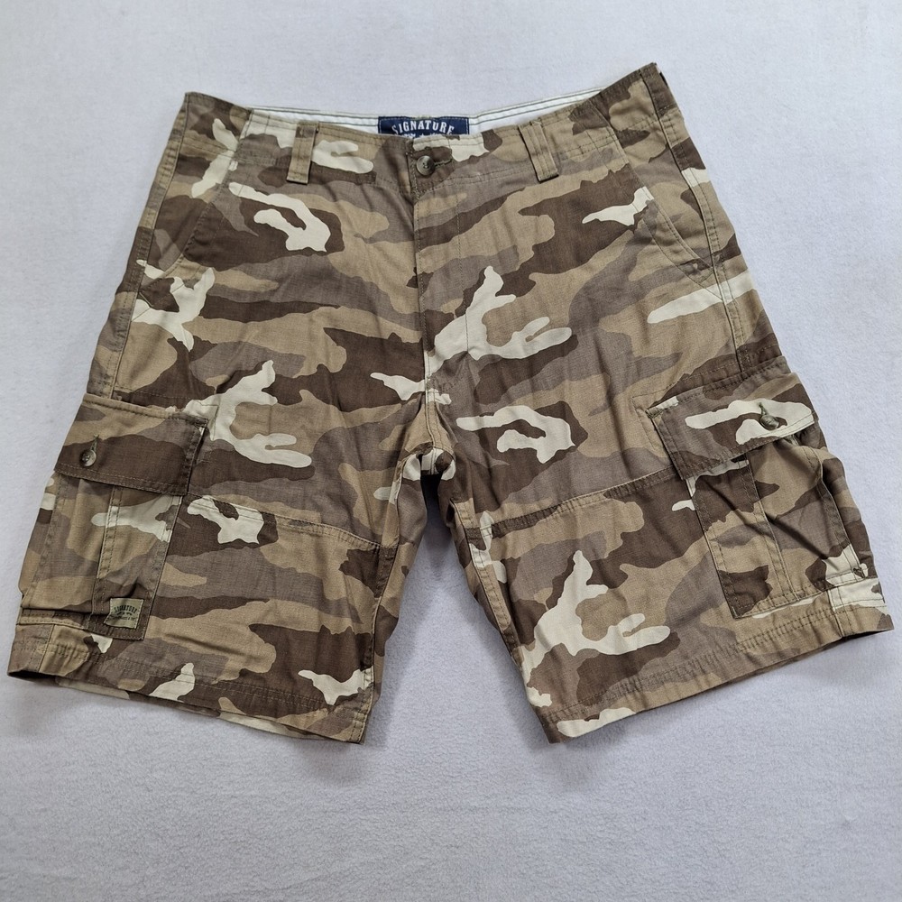 Levis Camouflage Cargo Shorts Mens 36 Brown Pockets Gorpcore Skater Grunge