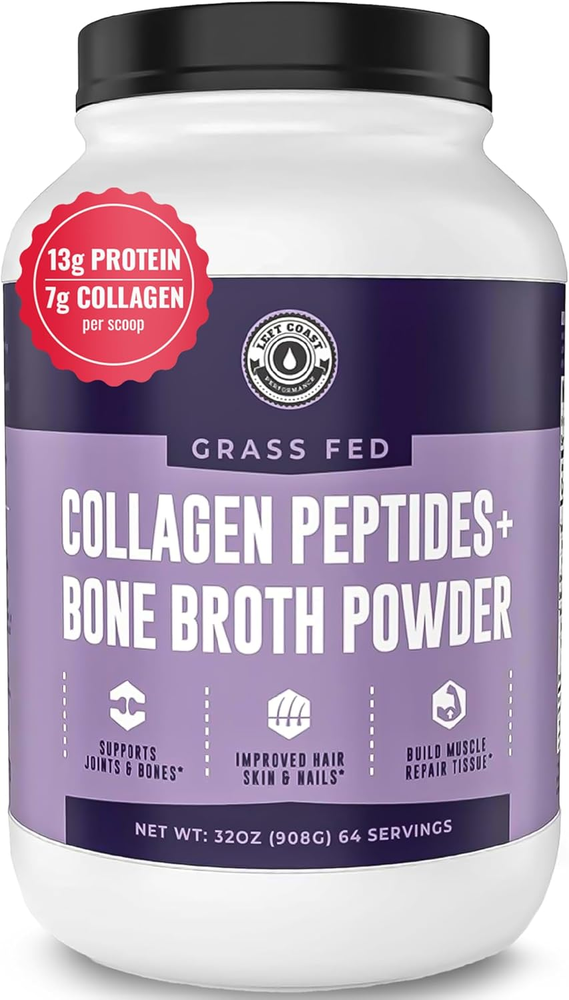 Grass Fed Collagen Peptides Bone Broth Powder 2Lb Unflavored