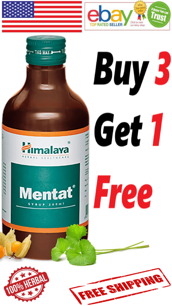 Himalaya Mentat Syrup For Channelizes Mental Energy 200ml. (FREE SHIP)