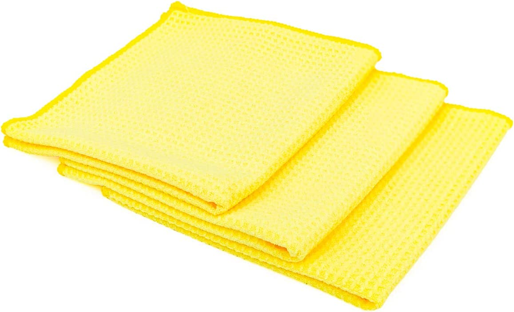 Rag Company Waffle Weave Microfiber Towels 3-Pack for Detailing and Car Cleaning