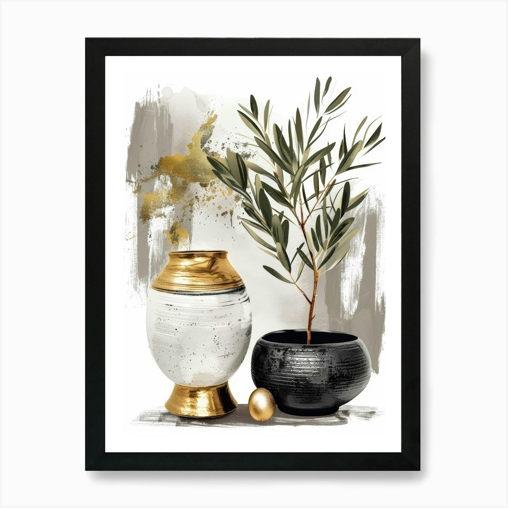 Olive Tree Art Print Framed Wall Decor Canvas Picture Poster  
