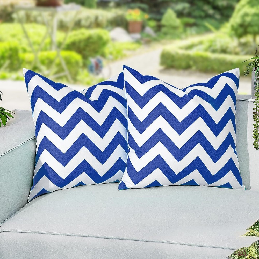 2 Pcs Outdoor Throw Pillow Covers 18*18 Inch Waterproof Decorative Outdoor Couch