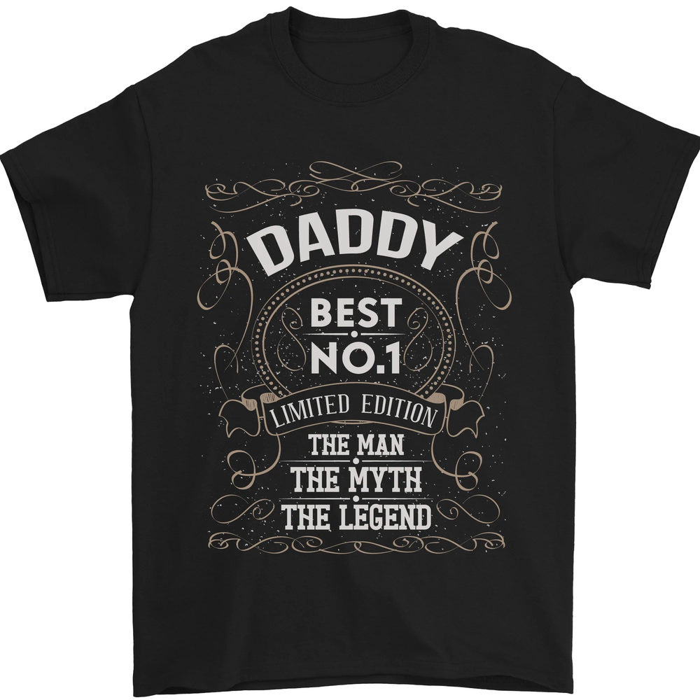 Fathers Day No 1 Daddy Man Myth Legend Mens T-Shirt 100% Cotton-image