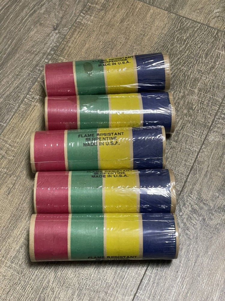 Vtg New Years Eve Birthday Party Cruise Ship Paper Streamers Lot Of 5-image