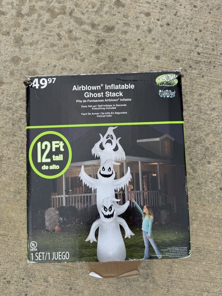 Giant 12ft Ghost Stack Airblown Inflatable with Lights - Small Flaw Works